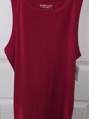 Torrid Super Soft Deeper Red Ribbed Tank Top